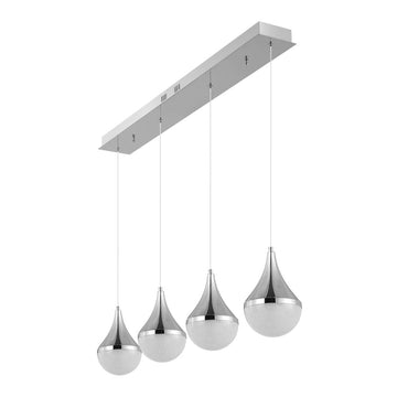 Elyse Teardrop Modern Mid-Century Iron/Acrylic Integrated Linear LED Pendant - JONATHAN Y
